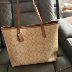 Coach Beige Signature Tote